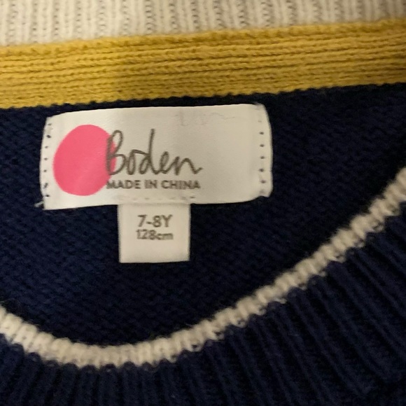 Mini Boden Navy Sweater with Colorful Embroidery Size 7-8 - Picture 3 of 5